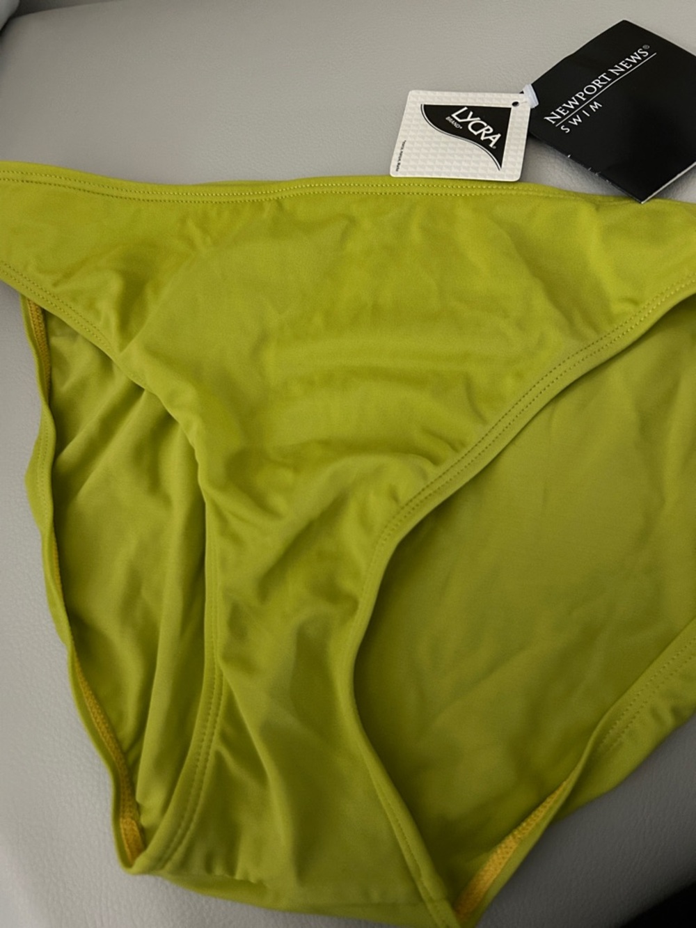 Newport News NWT Chartreuse Two-Piece Swim Set with Embellished Top - Picture 7 of 7
